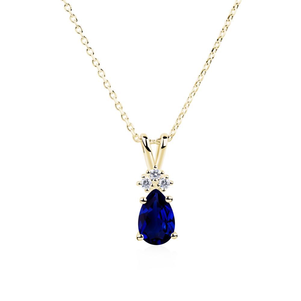 Pear Shaped Sapphire Necklace - LUO Jewelry #metal_18k yellow gold