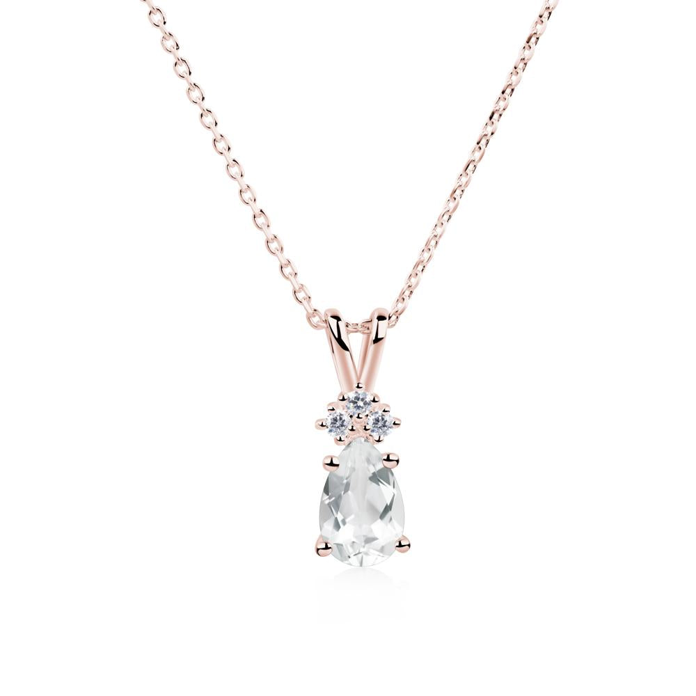 Pear Shaped White Topaz Necklace - LUO Jewelry #metal_18k rose gold