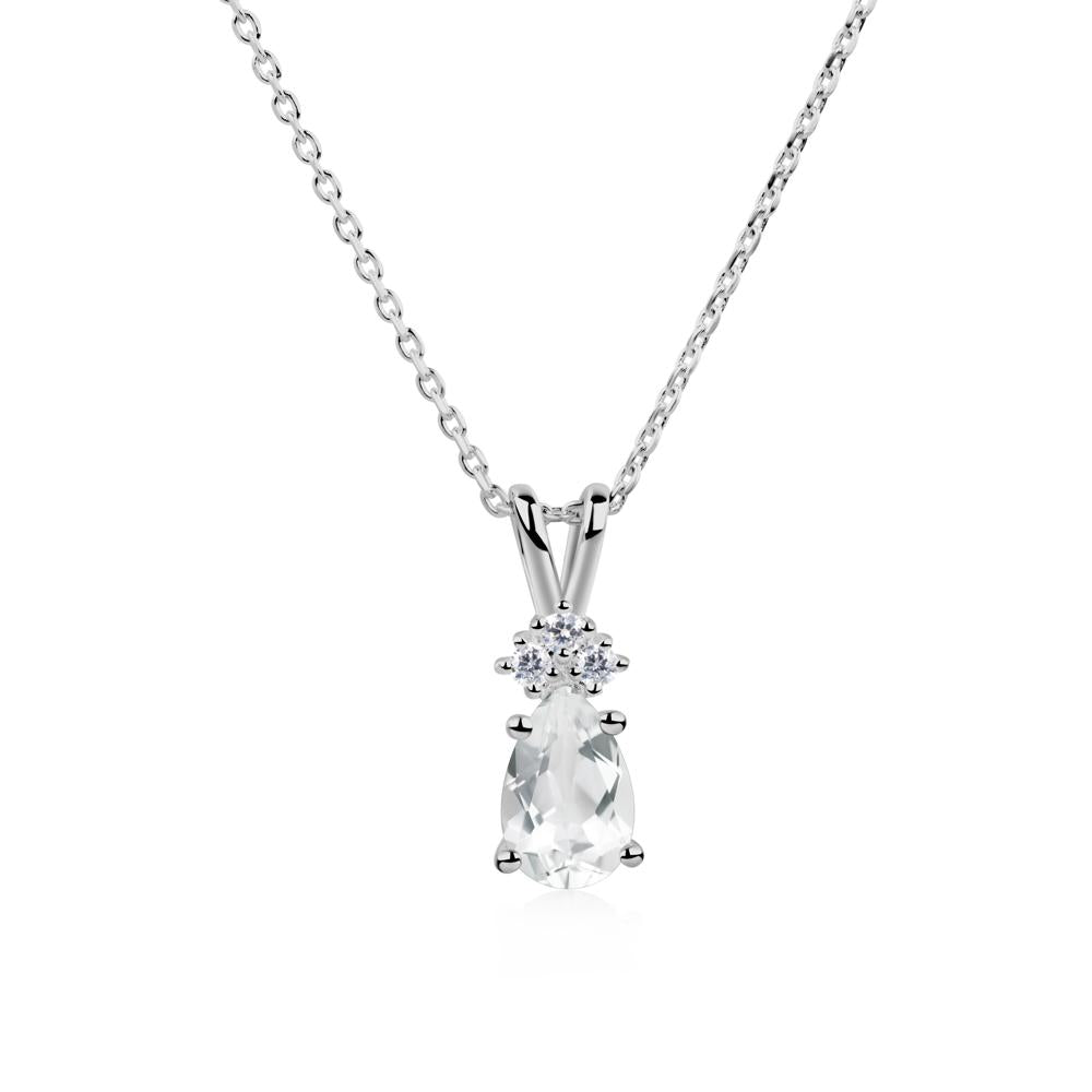 Pear Shaped White Topaz Necklace - LUO Jewelry #metal_platinum