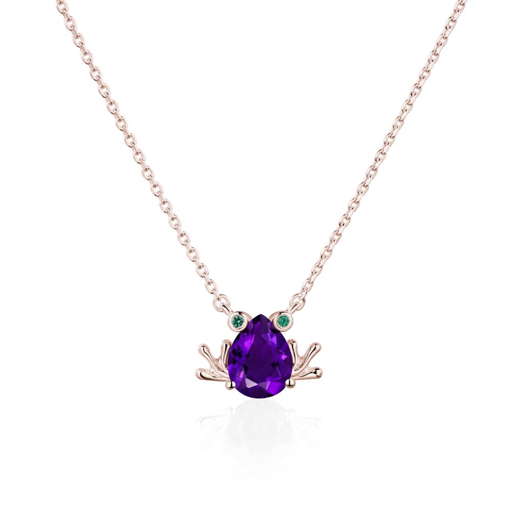 Amethyst Frog Necklace | LUO Jewelry #metal_14k rose gold