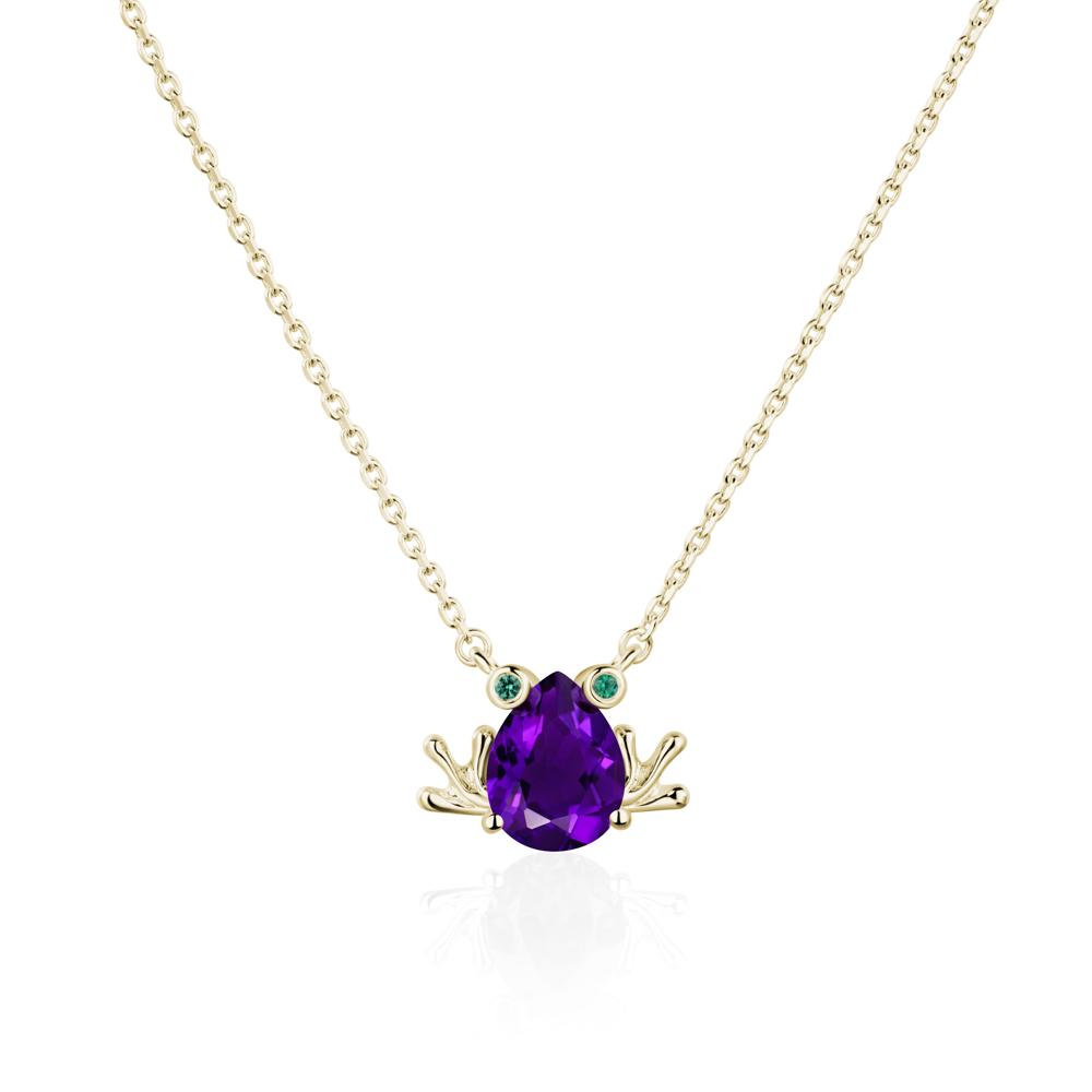 Amethyst Frog Necklace | LUO Jewelry #metal_14k yellow gold