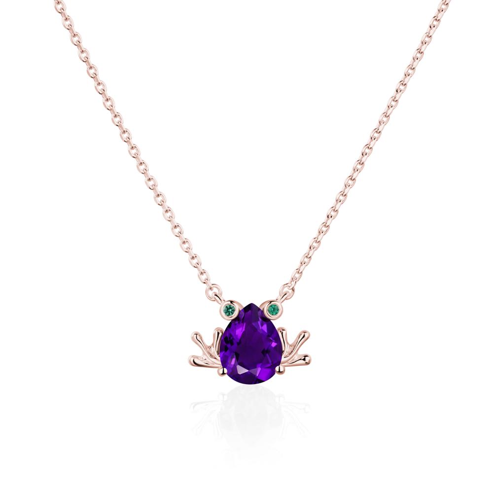 Amethyst Frog Necklace | LUO Jewelry #metal_18k rose gold