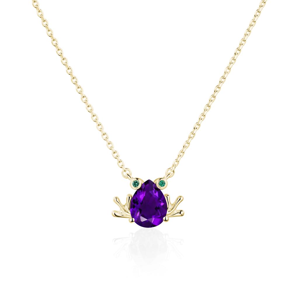 Amethyst Frog Necklace | LUO Jewelry #metal_18k yellow gold