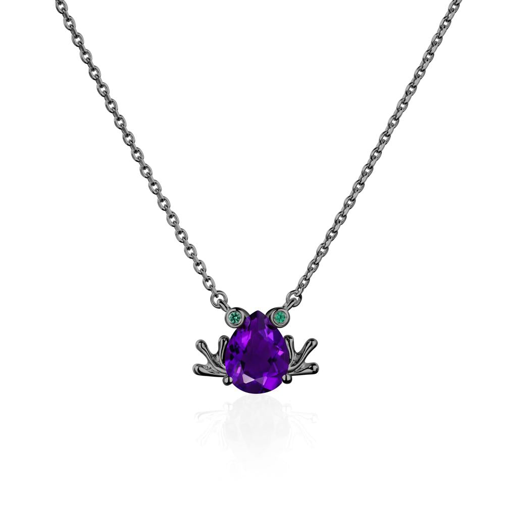 Amethyst Frog Necklace | LUO Jewelry #metal_black finish sterling silver