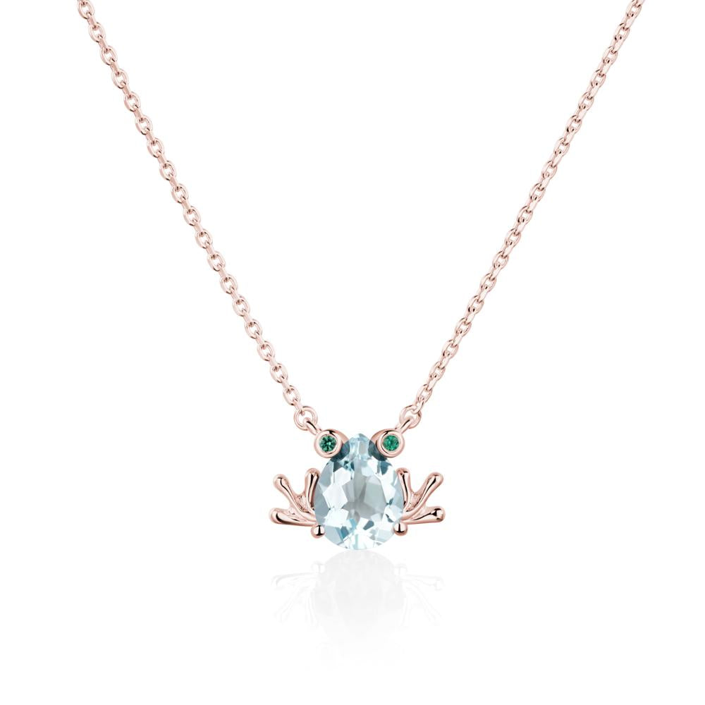 Aquamarine Frog Necklace | LUO Jewelry #metal_18k rose gold