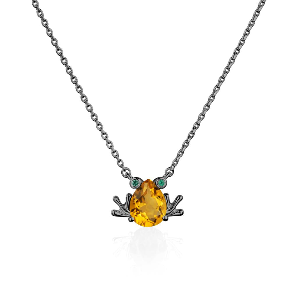 Citrine Frog Necklace | LUO Jewelry #metal_black finish sterling silver