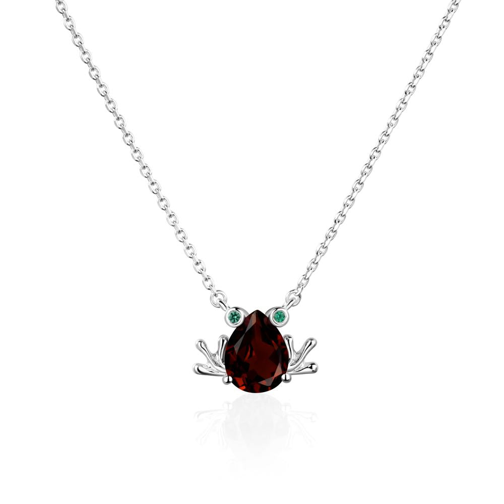 Garnet Frog Necklace | LUO Jewelry #metal_sterling silver