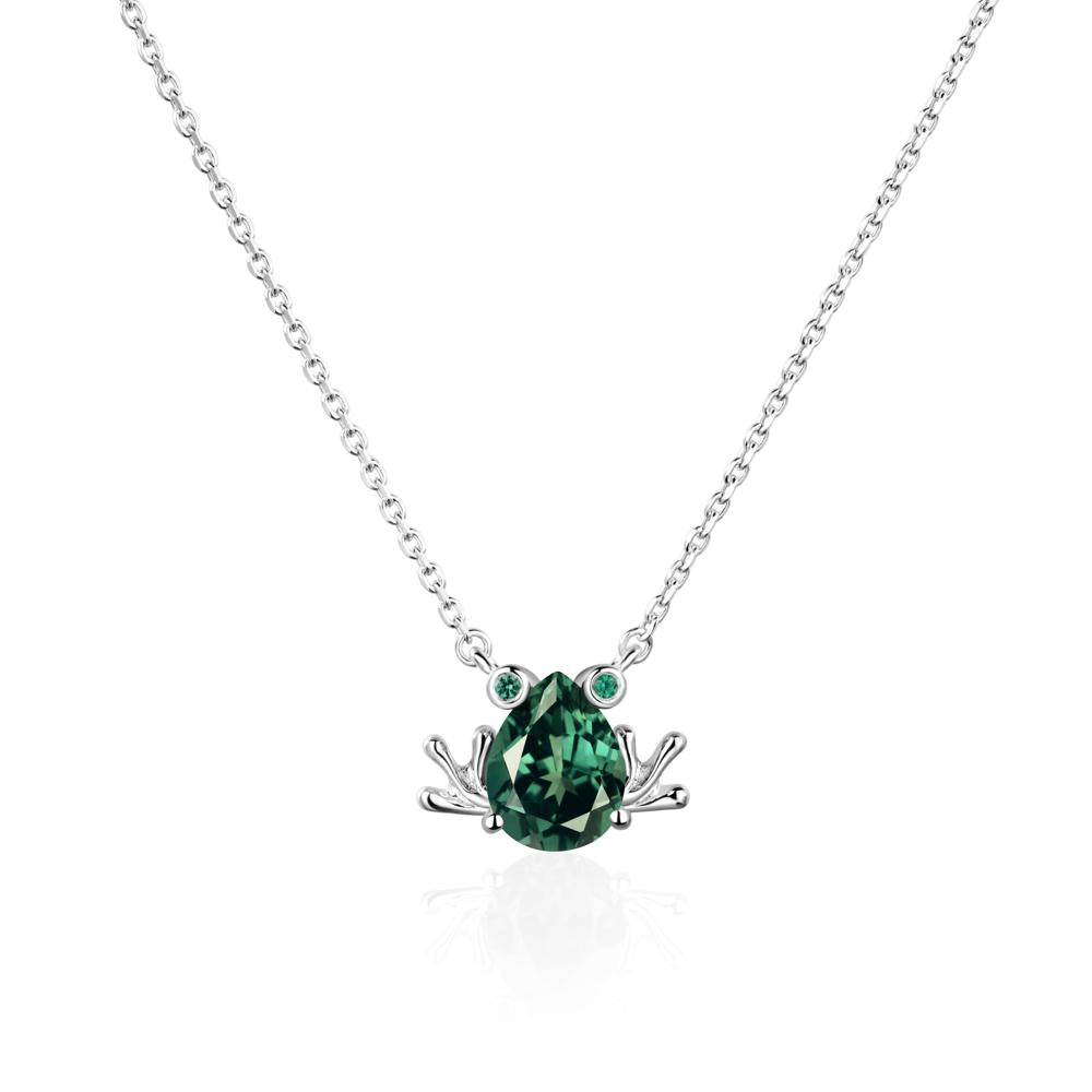 Green Sapphire Frog Necklace | LUO Jewelry #metal_sterling silver