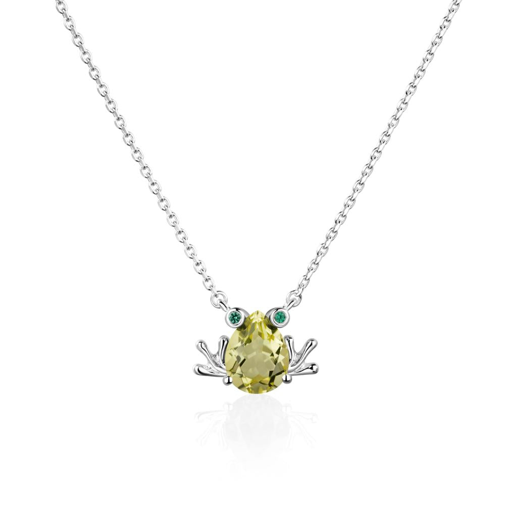 Lemon Quartz Frog Necklace | LUO Jewelry #metal_14k white gold