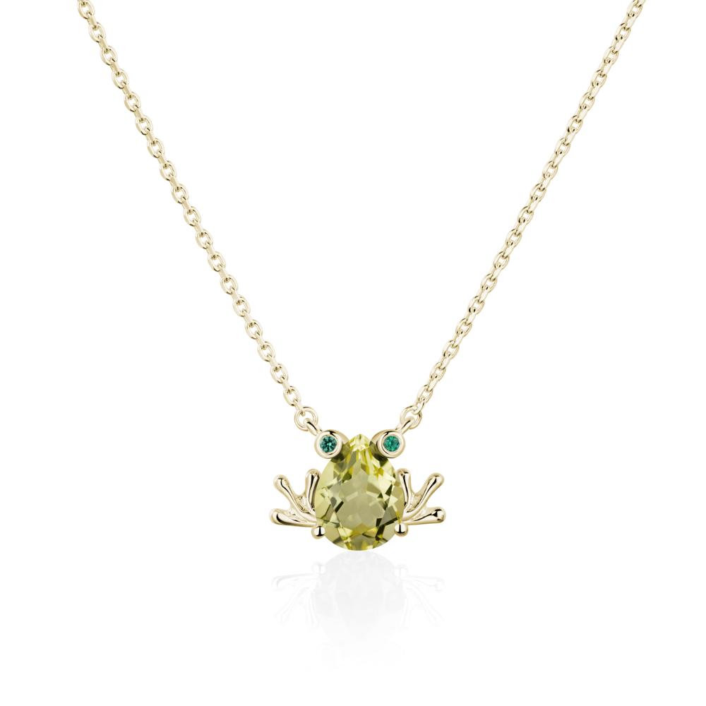 Lemon Quartz Frog Necklace | LUO Jewelry #metal_14k yellow gold