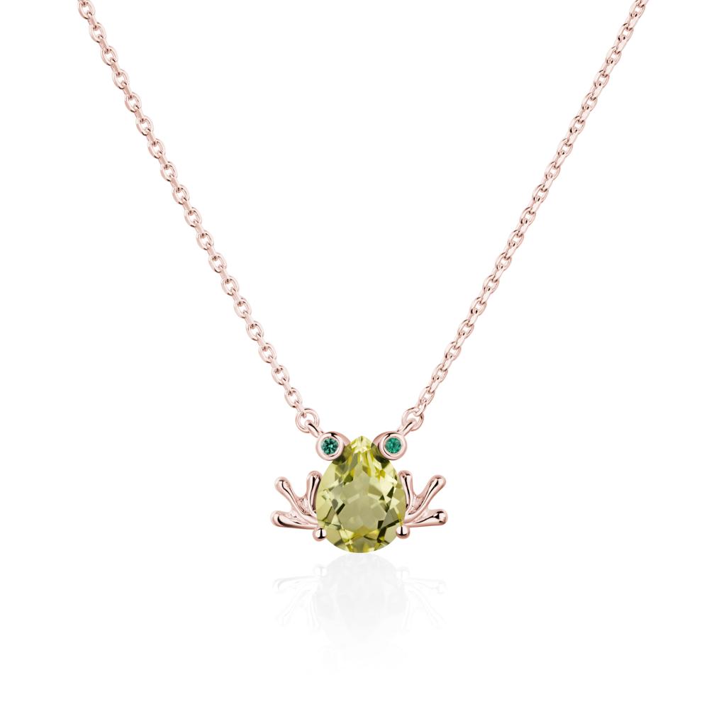 Lemon Quartz Frog Necklace | LUO Jewelry #metal_18k rose gold