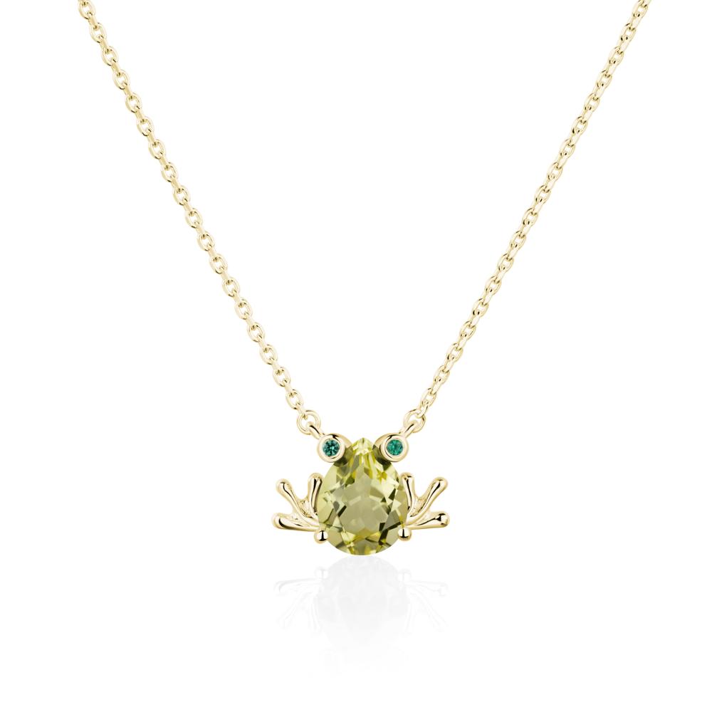 Lemon Quartz Frog Necklace | LUO Jewelry #metal_18k yellow gold