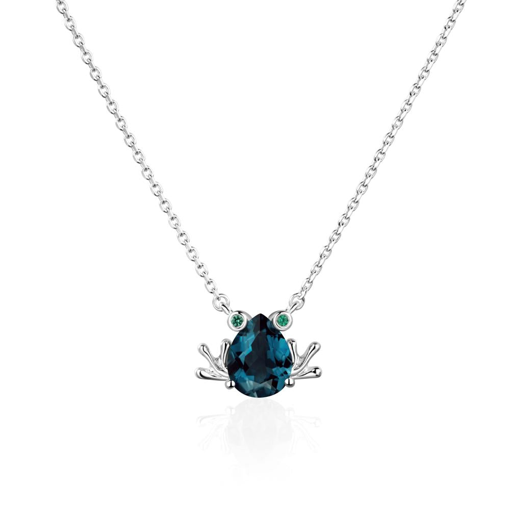 London Blue Topaz Frog Necklace | LUO Jewelry #metal_sterling silver