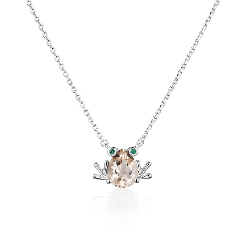 Morganite Frog Necklace | LUO Jewelry #metal_sterling silver