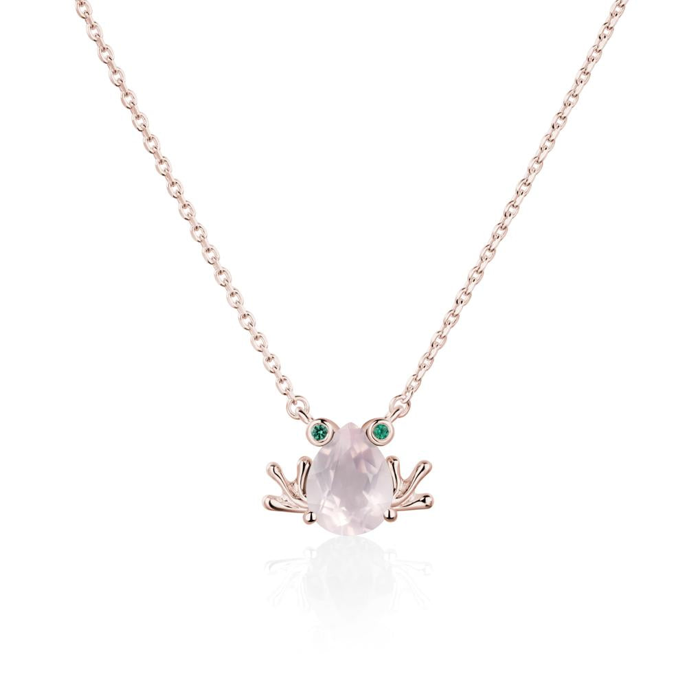 Rose Quartz Frog Necklace | LUO Jewelry #metal_14k rose gold