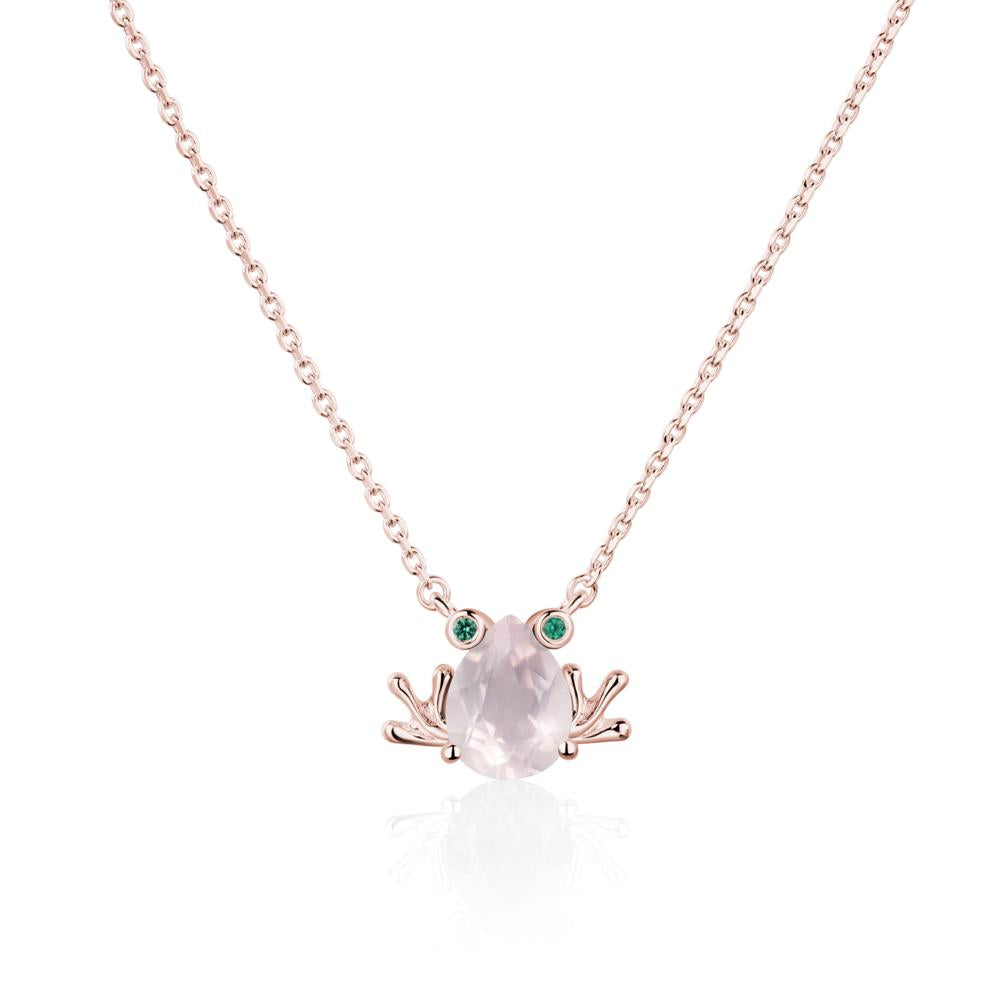 Rose Quartz Frog Necklace | LUO Jewelry #metal_18k rose gold