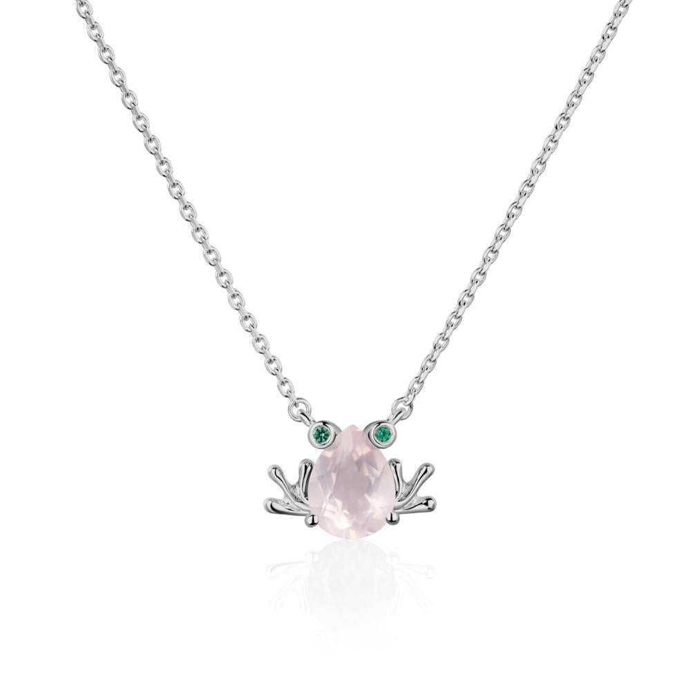 Rose Quartz Frog Necklace | LUO Jewelry #metal_platinum