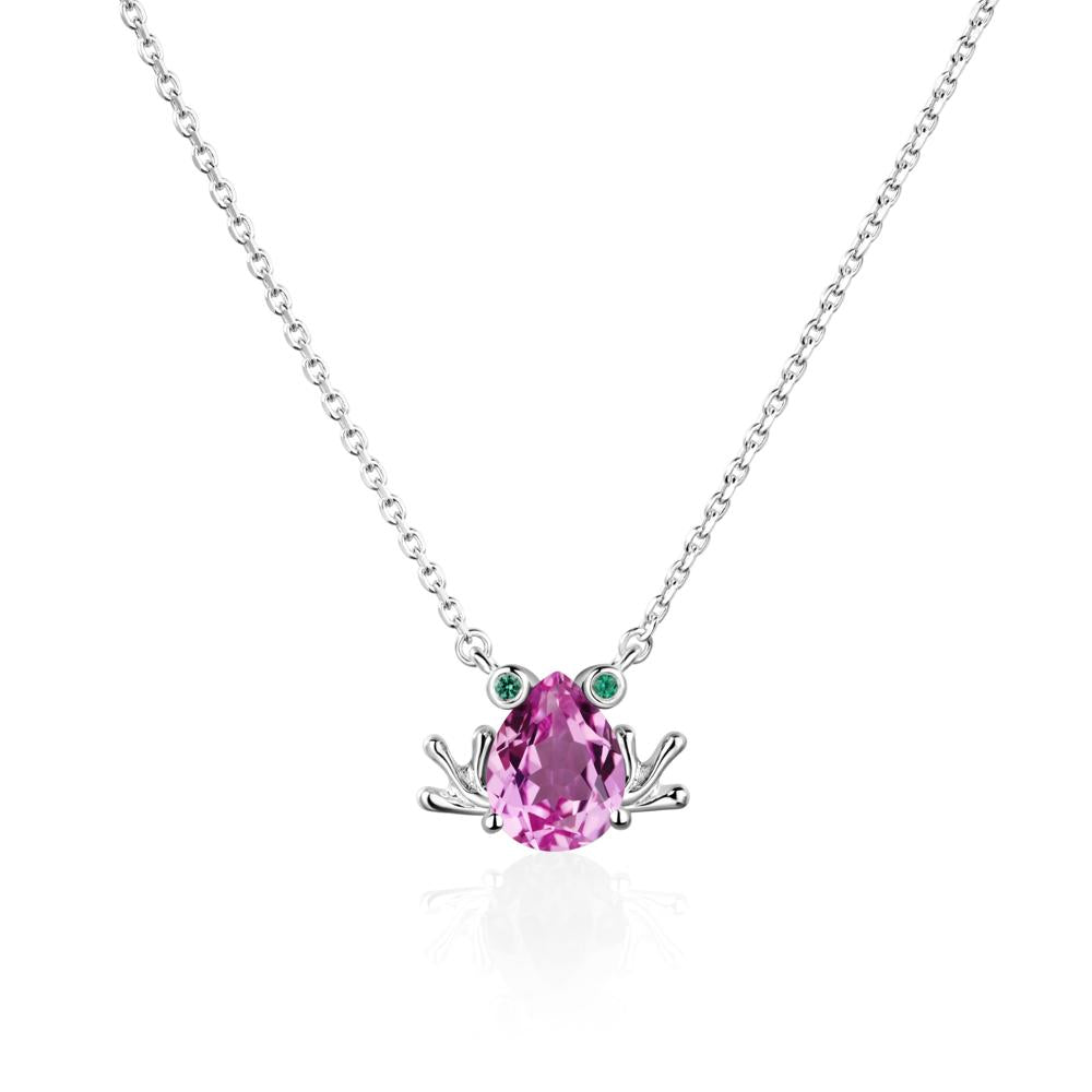 Pink Sapphire Frog Necklace | LUO Jewelry #metal_sterling silver