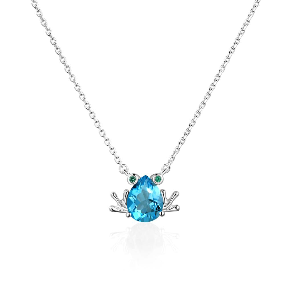 Swiss Blue Topaz Frog Necklace | LUO Jewelry #metal_sterling silver