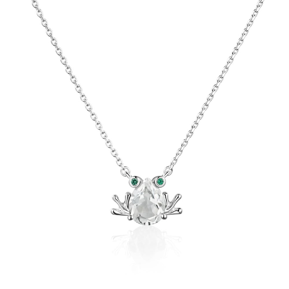 White Topaz Frog Necklace | LUO Jewelry #metal_sterling silver