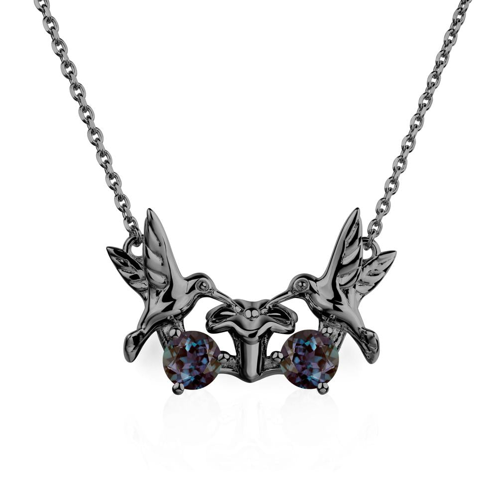 Alexandrite Necklace Hummingbird | LUO Jewelry #metal_black finish sterling silver