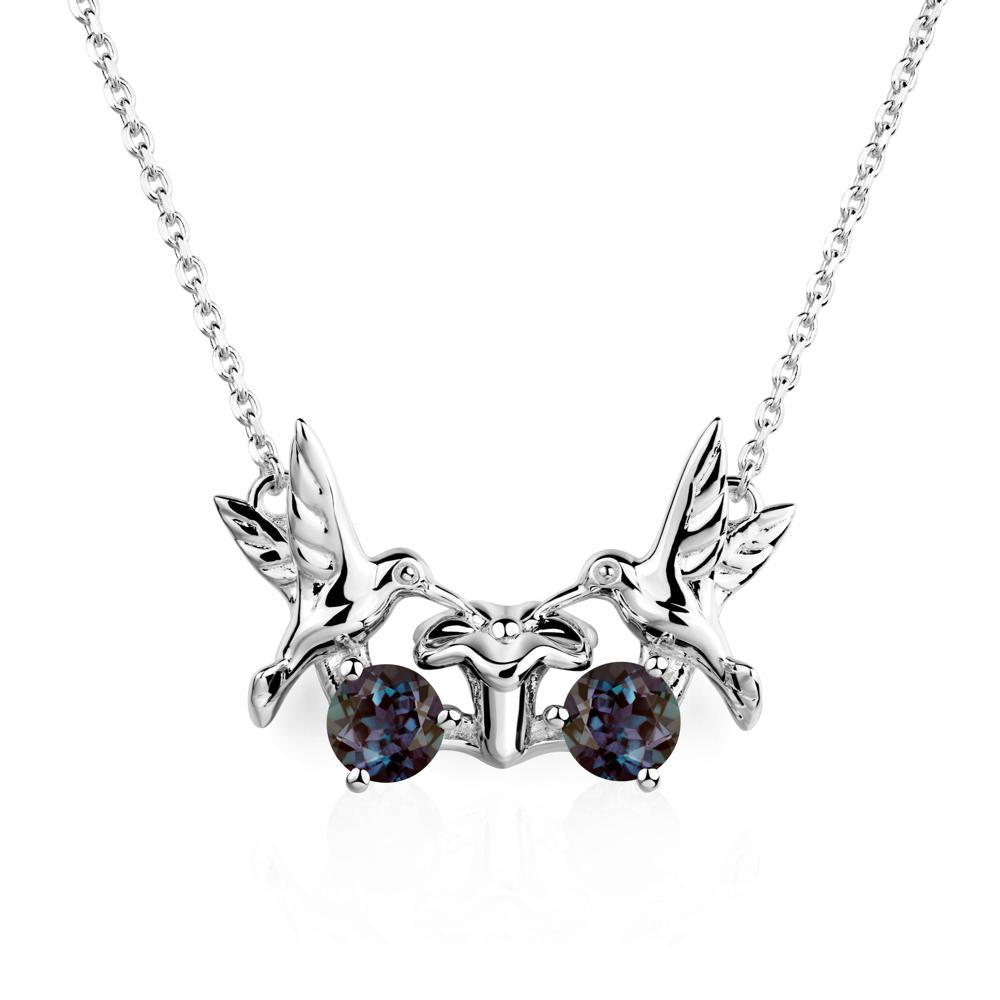 Alexandrite Necklace Hummingbird | LUO Jewelry #metal_sterling silver