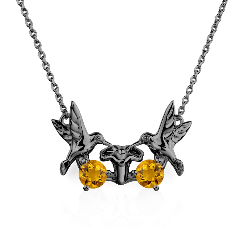 Citrine Necklace Hummingbird | LUO Jewelry #metal_black finish sterling silver