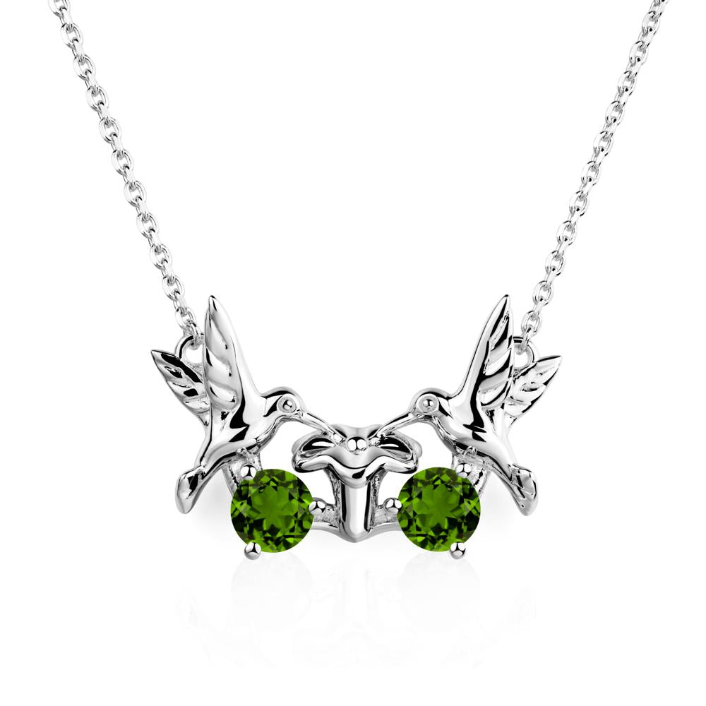 Diopside Necklace Hummingbird | LUO Jewelry #metal_14k white gold