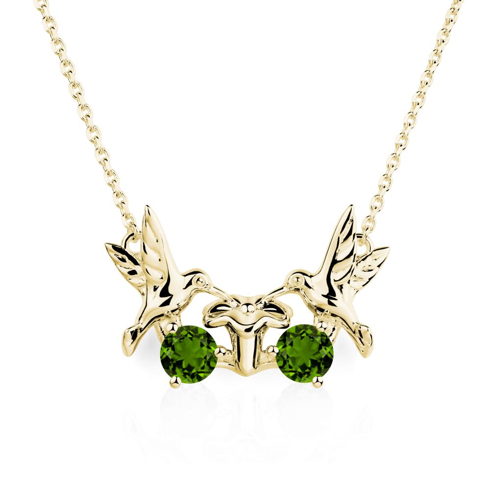 Diopside Necklace Hummingbird | LUO Jewelry #metal_18k yellow gold