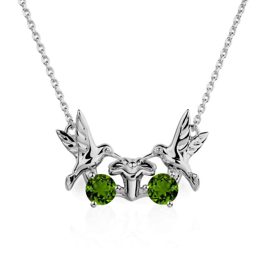 Diopside Necklace Hummingbird | LUO Jewelry #metal_platinum