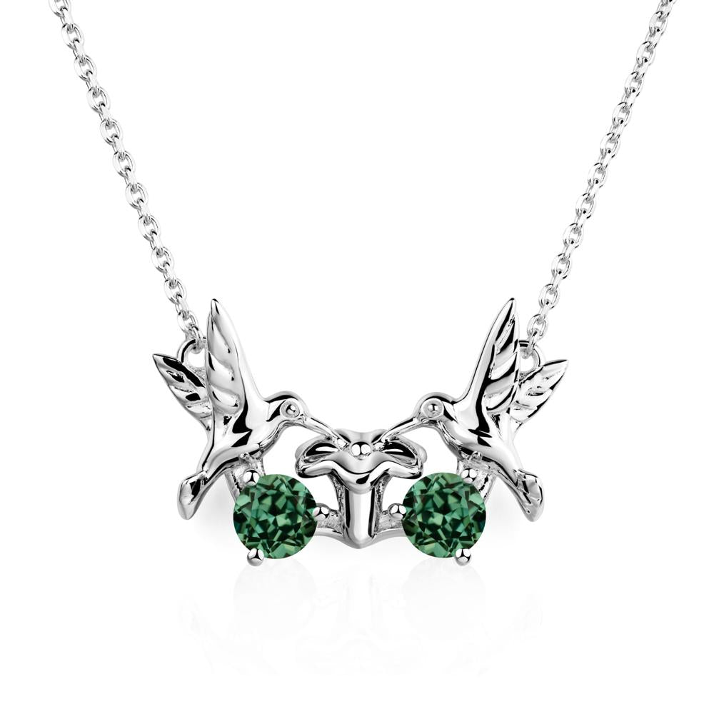 Green Sapphire Necklace Hummingbird | LUO Jewelry #metal_sterling silver