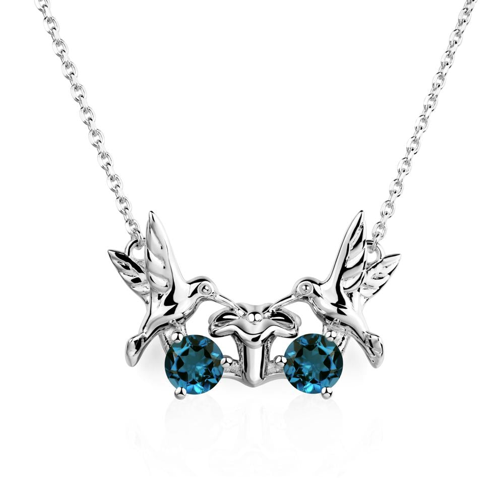 London Blue Topaz Necklace Hummingbird | LUO Jewelry #metal_sterling silver