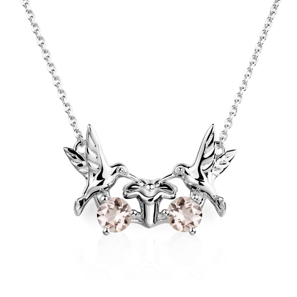 Morganite Necklace Hummingbird | LUO Jewelry #metal_sterling silver