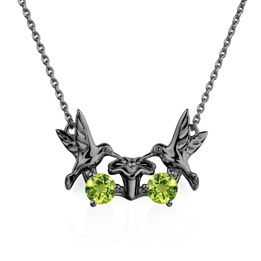 Peridot Necklace Hummingbird | LUO Jewelry #metal_black finish sterling silver