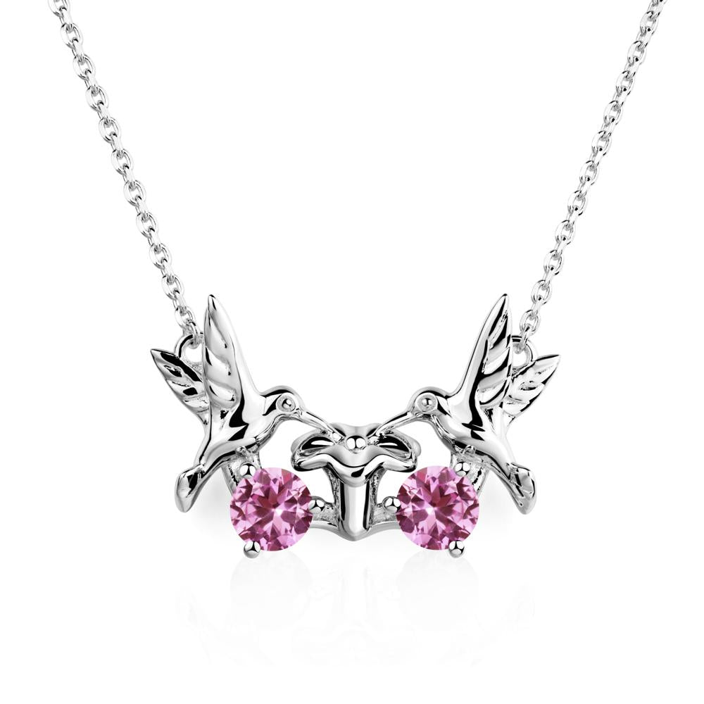 Pink Sapphire Necklace Hummingbird | LUO Jewelry #metal_sterling silver