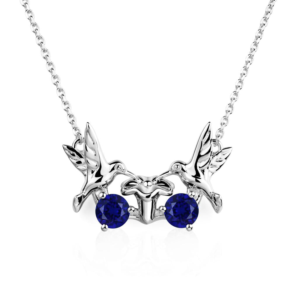 Sapphire Necklace Hummingbird | LUO Jewelry #metal_sterling silver