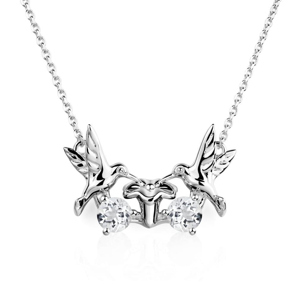 White Topaz Necklace Hummingbird | LUO Jewelry #metal_sterling silver