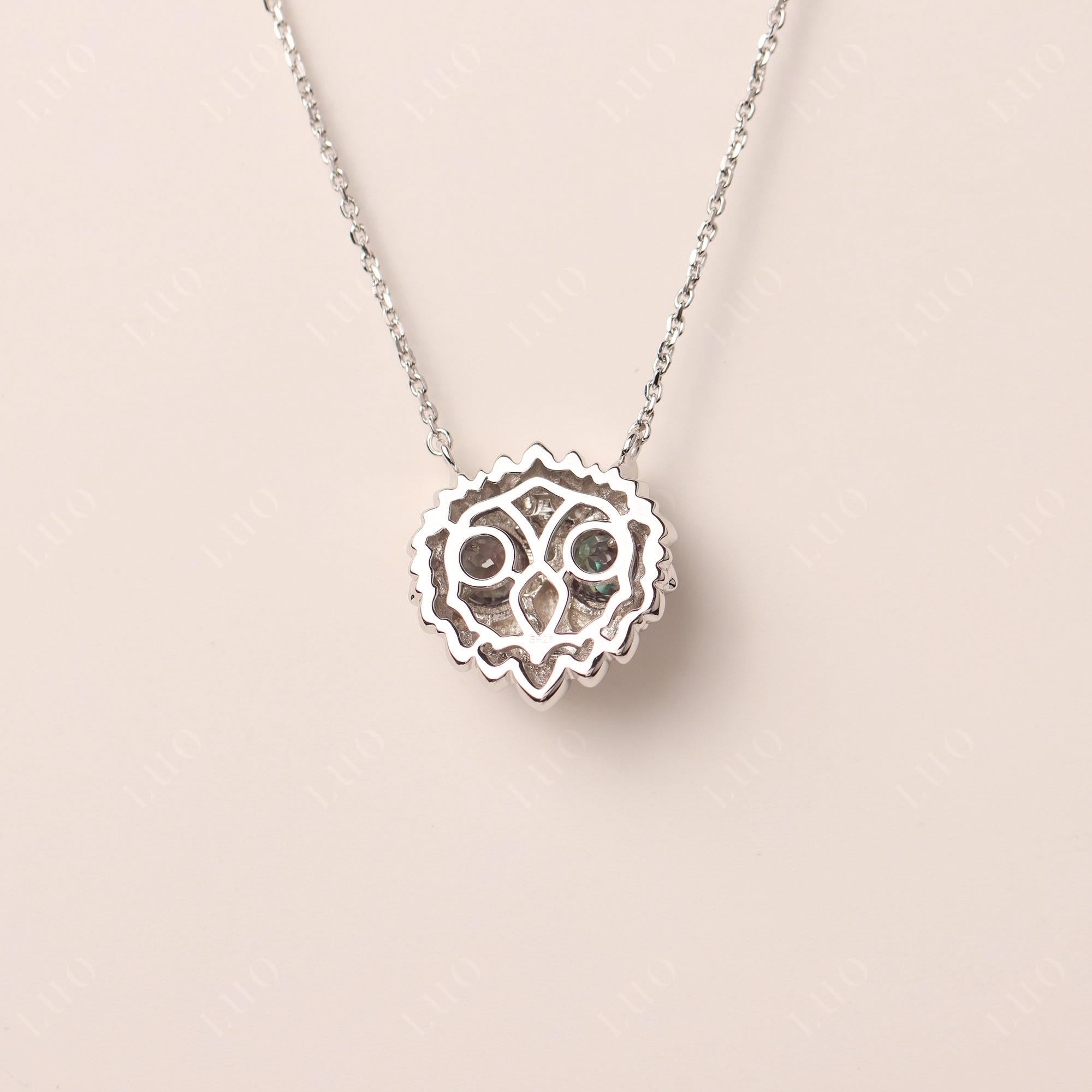 Alexandrite Owl Necklace - LUO Jewelry 