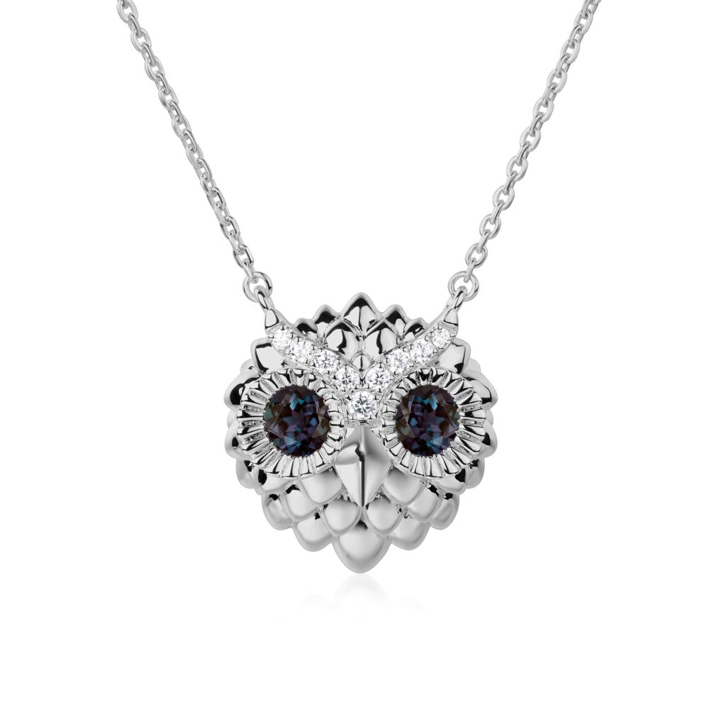 Alexandrite Owl Necklace - LUO Jewelry #metal_platinum