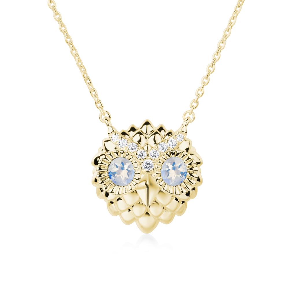 Moonstone Owl Necklace - LUO Jewelry #metal_18k yellow gold