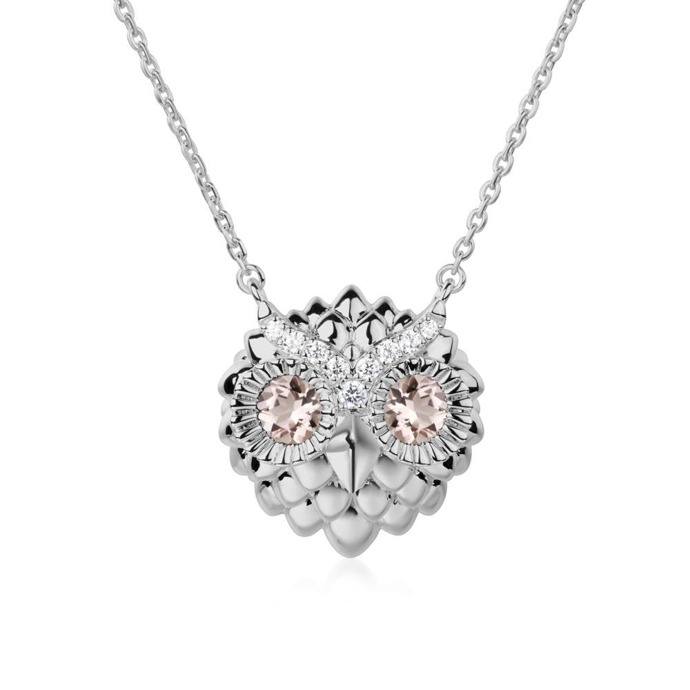 Morganite Owl Necklace - LUO Jewelry #metal_platinum