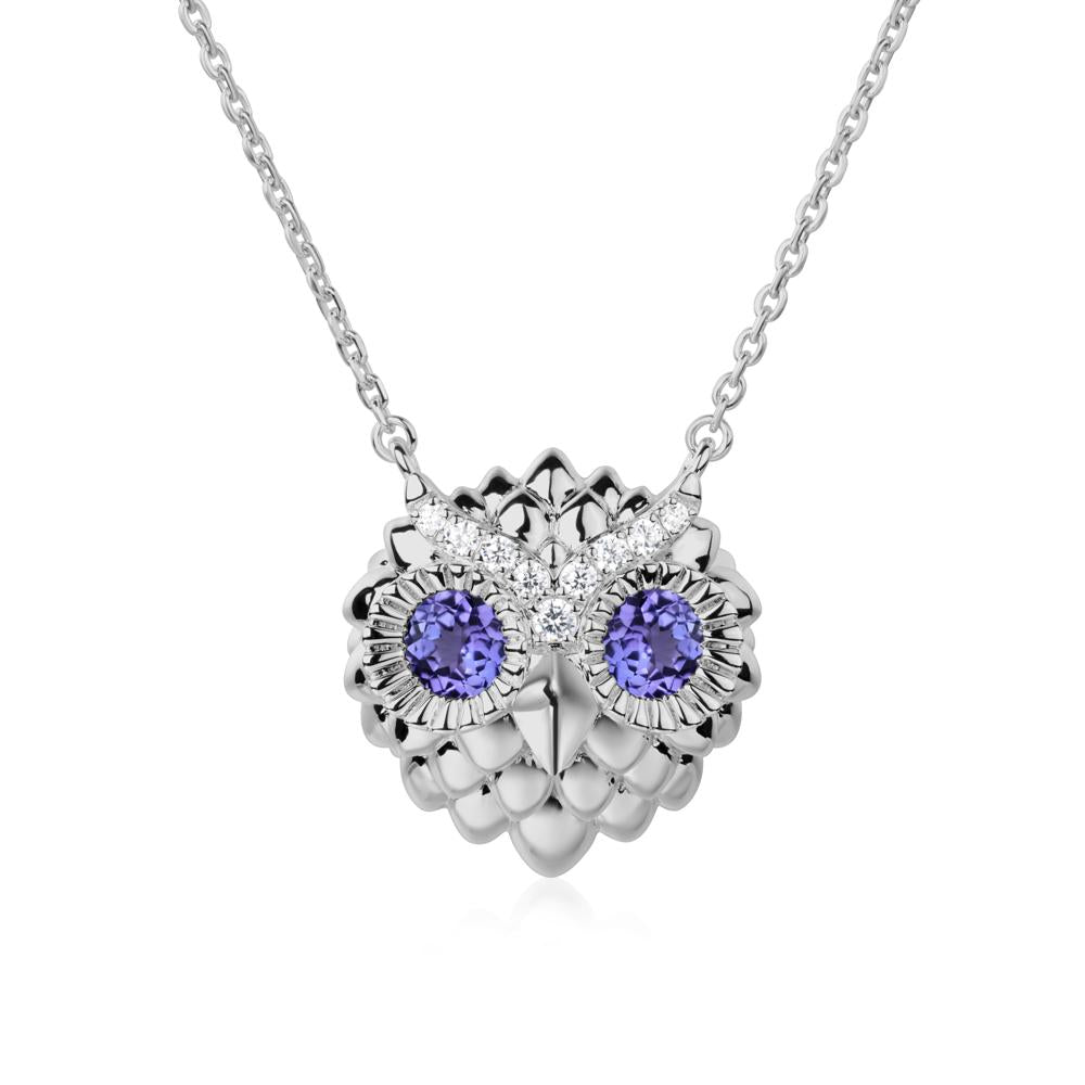 Tanzanite Owl Necklace - LUO Jewelry #metal_platinum