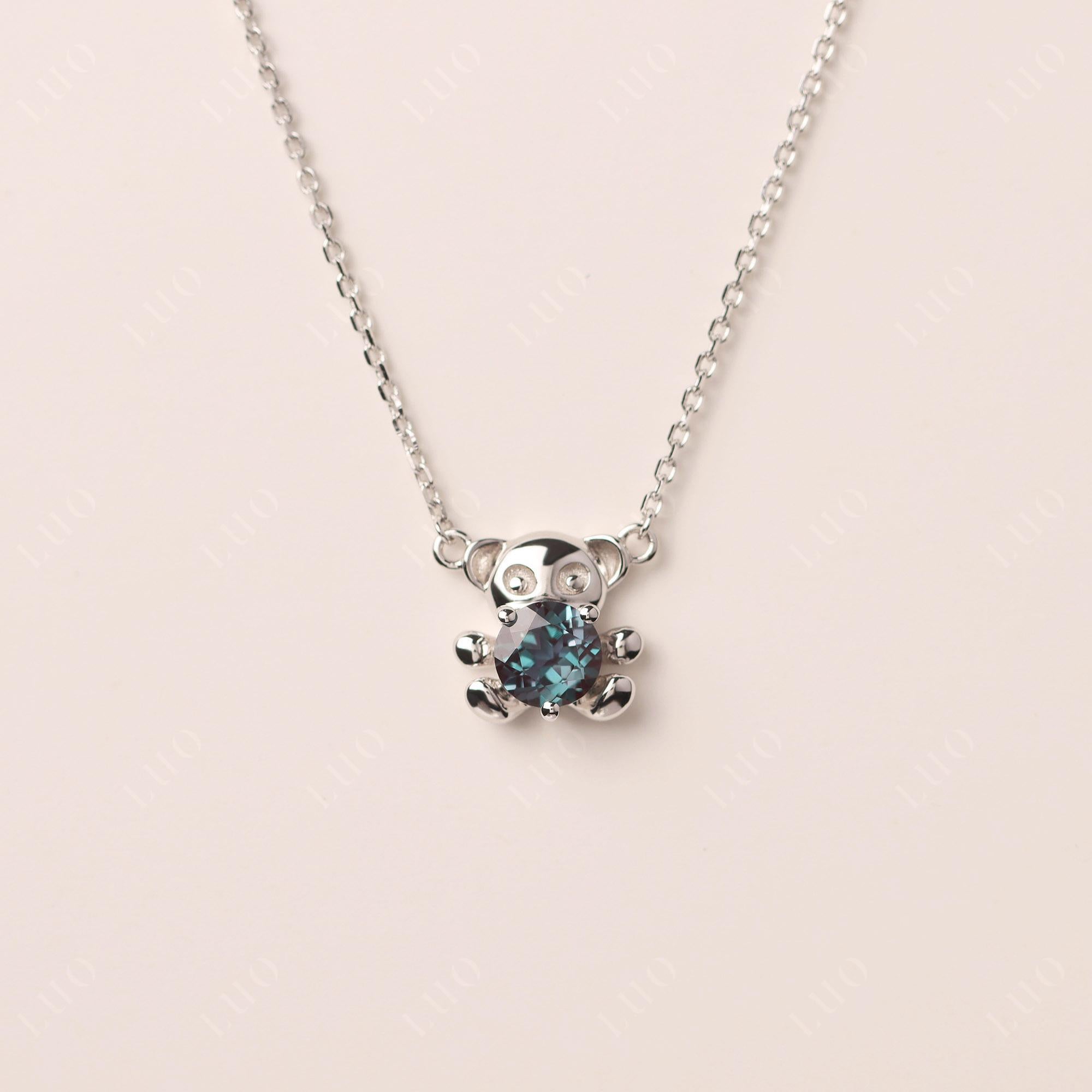 Alexandrite Bear Necklace - LUO Jewelry 