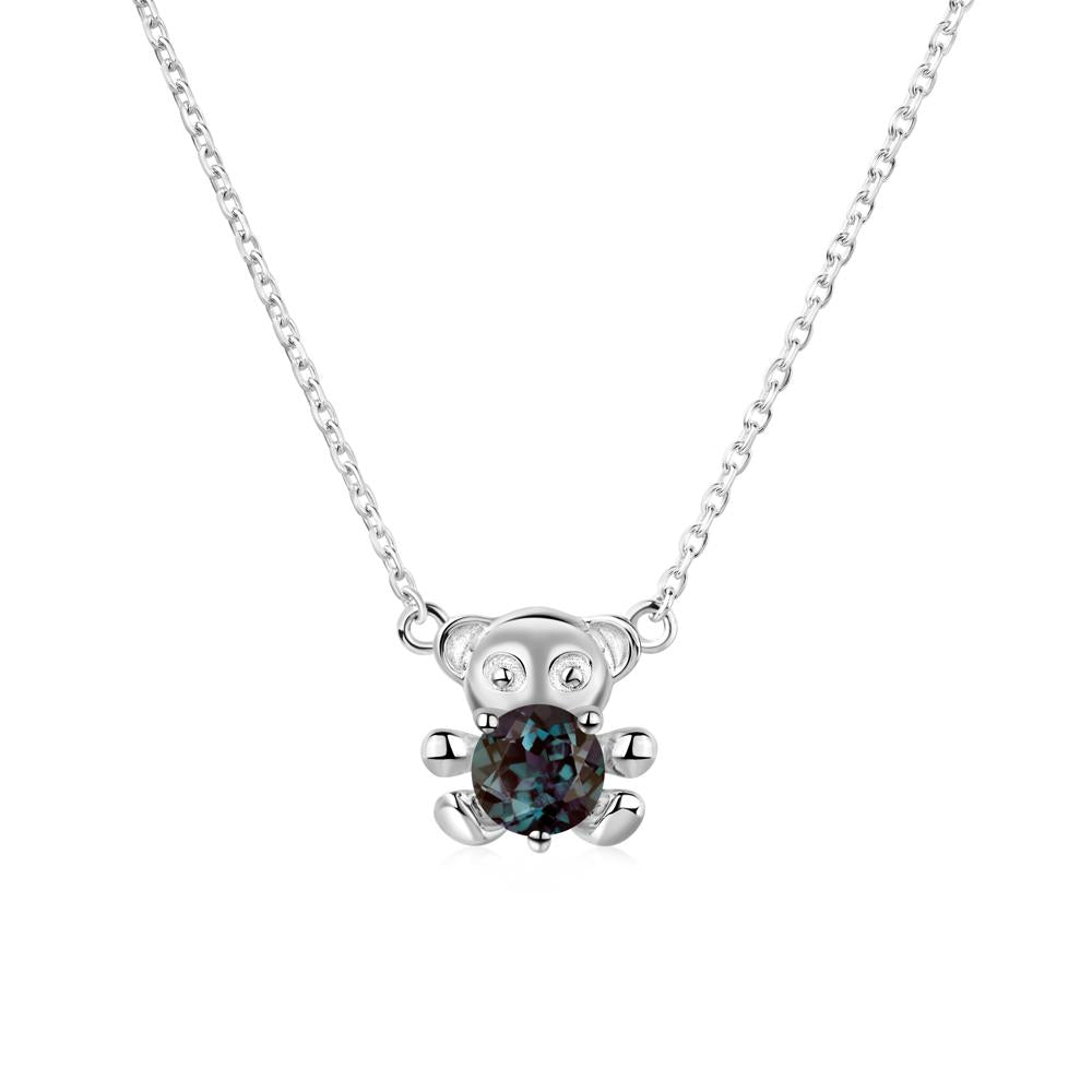 Alexandrite Bear Necklace - LUO Jewelry #metal_14k white gold