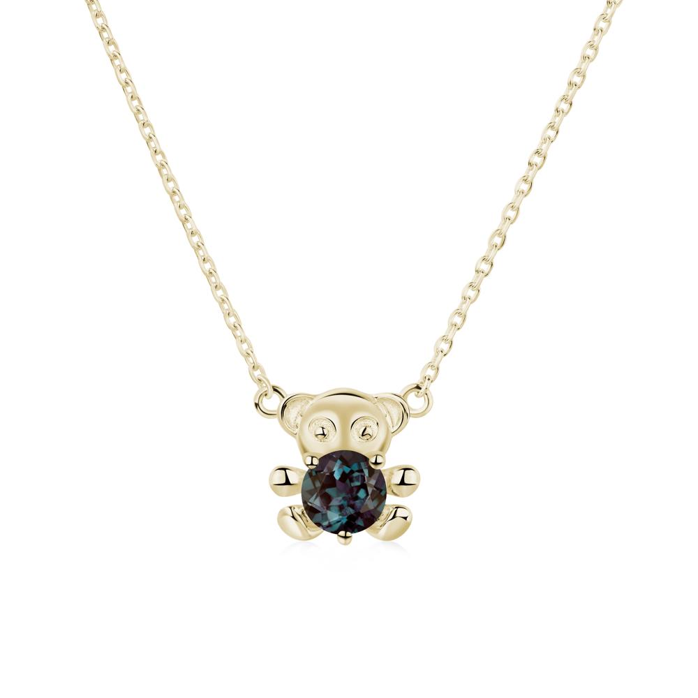 Alexandrite Bear Necklace - LUO Jewelry #metal_14k yellow gold