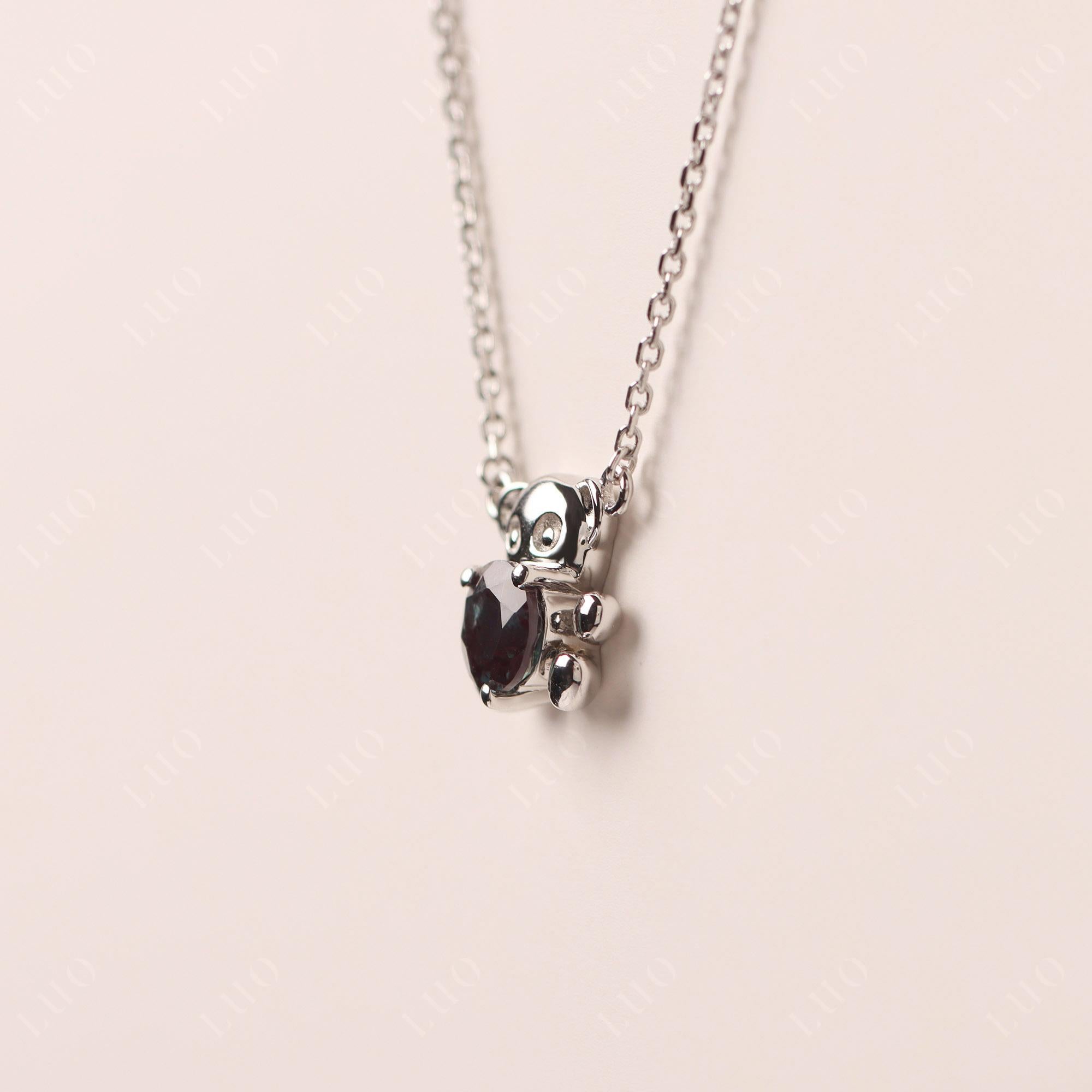 Alexandrite Bear Necklace - LUO Jewelry 