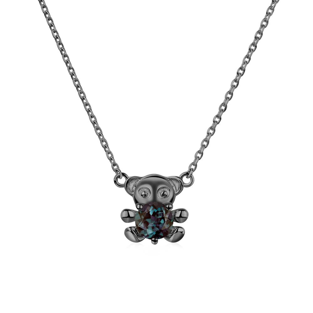 Alexandrite Bear Necklace - LUO Jewelry #metal_black finish sterling silver