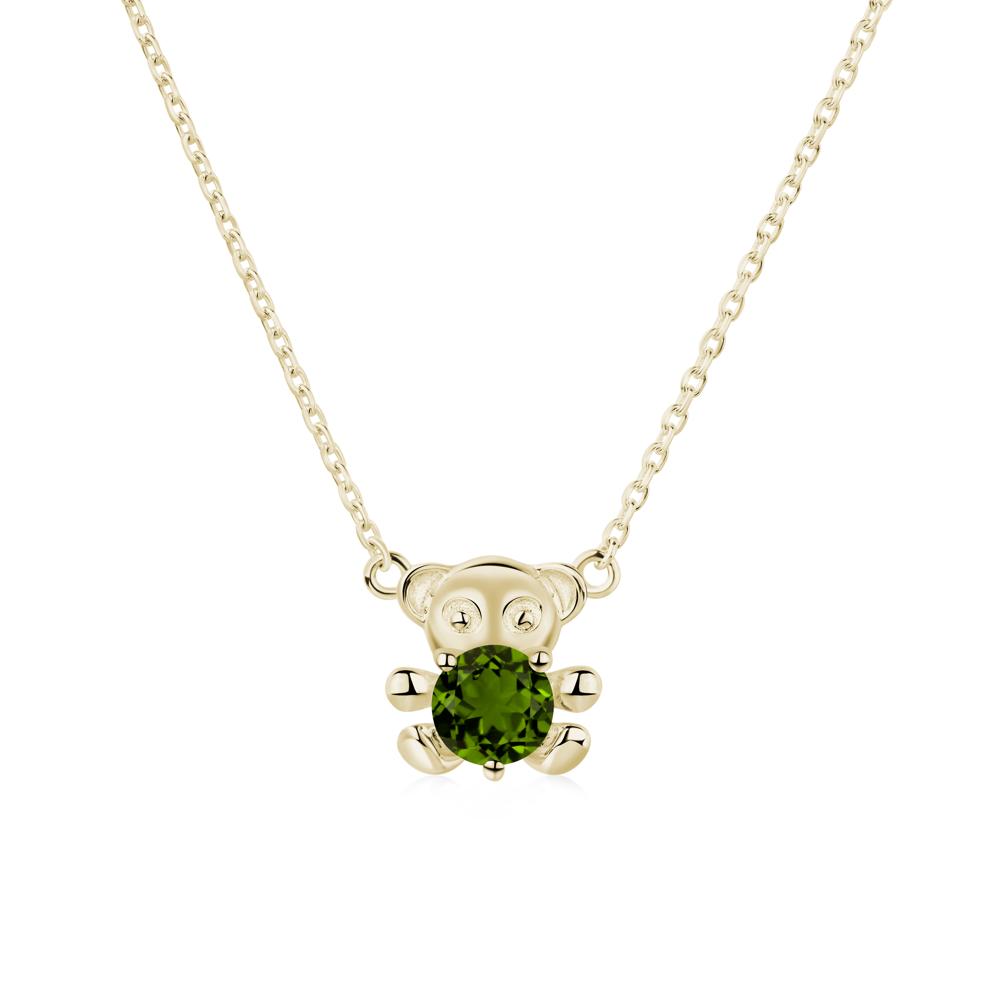 Diopside Bear Necklace - LUO Jewelry #metal_14k yellow gold