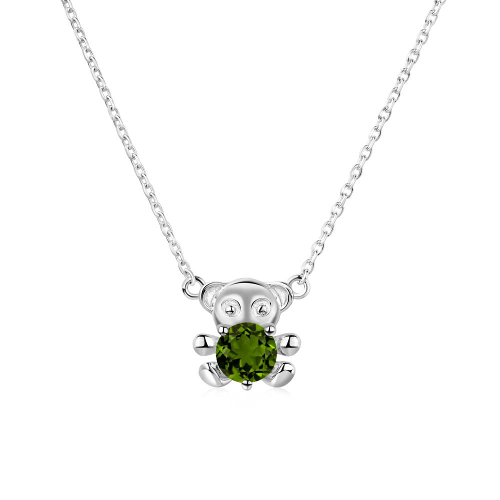 Diopside Bear Necklace - LUO Jewelry #metal_sterling silver