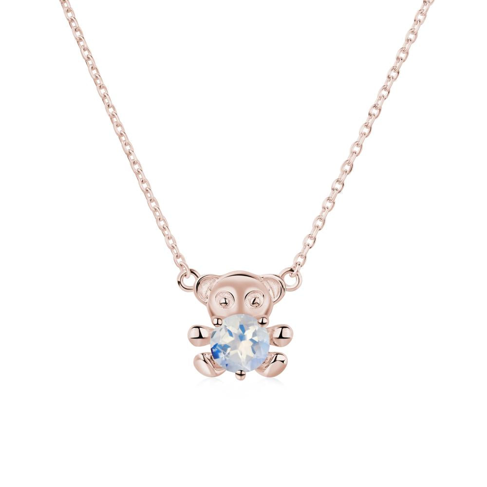 Moonstone Bear Necklace - LUO Jewelry #metal_14k rose gold